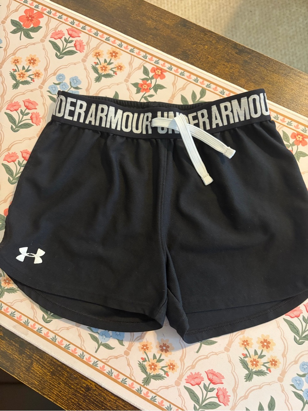 Under Armour Black Athletic Running Shorts XS Drawstring